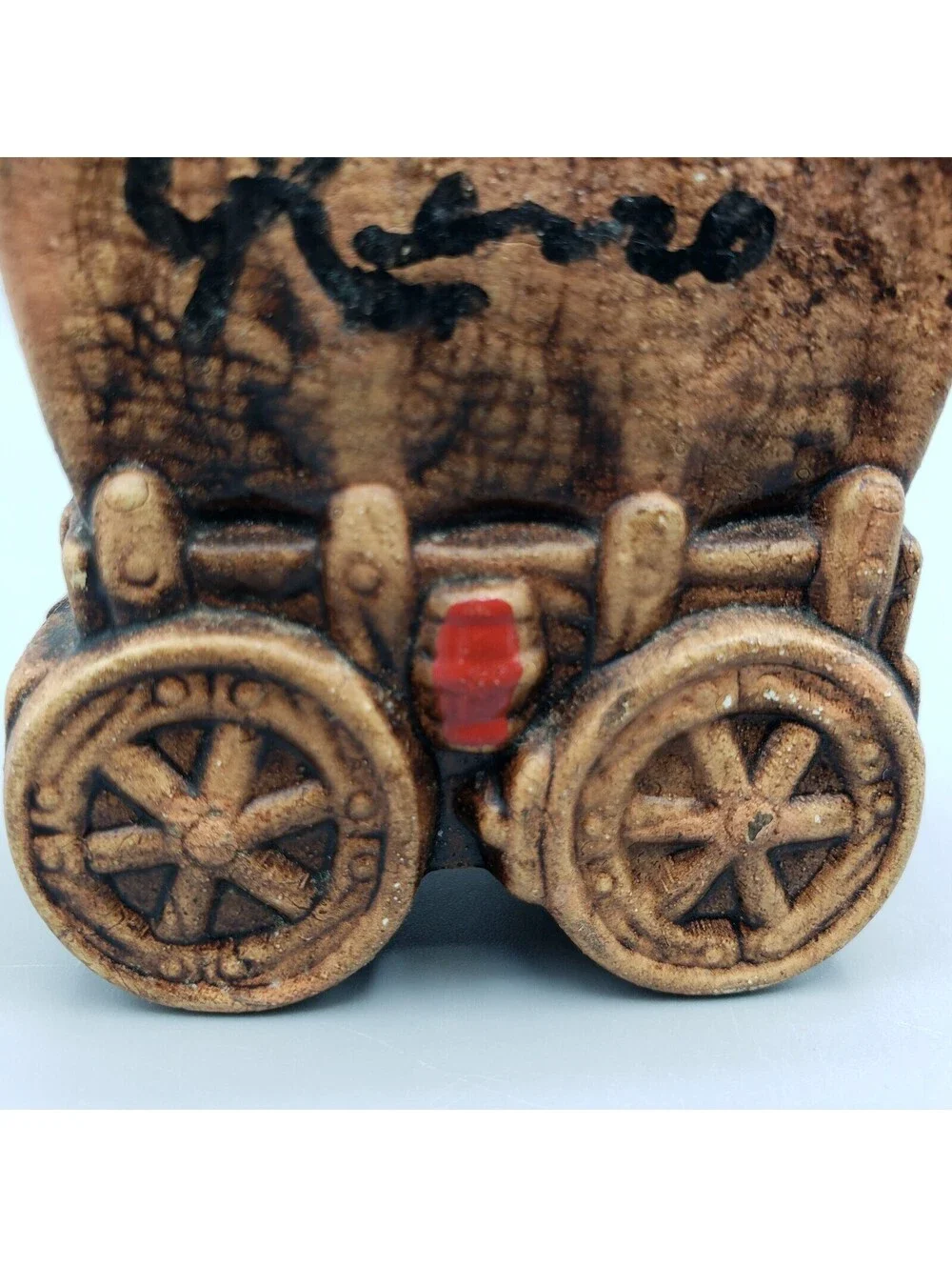 Vintage Ceramic Toothpick Holder Covered Wagon Souvenir Reno Nevada